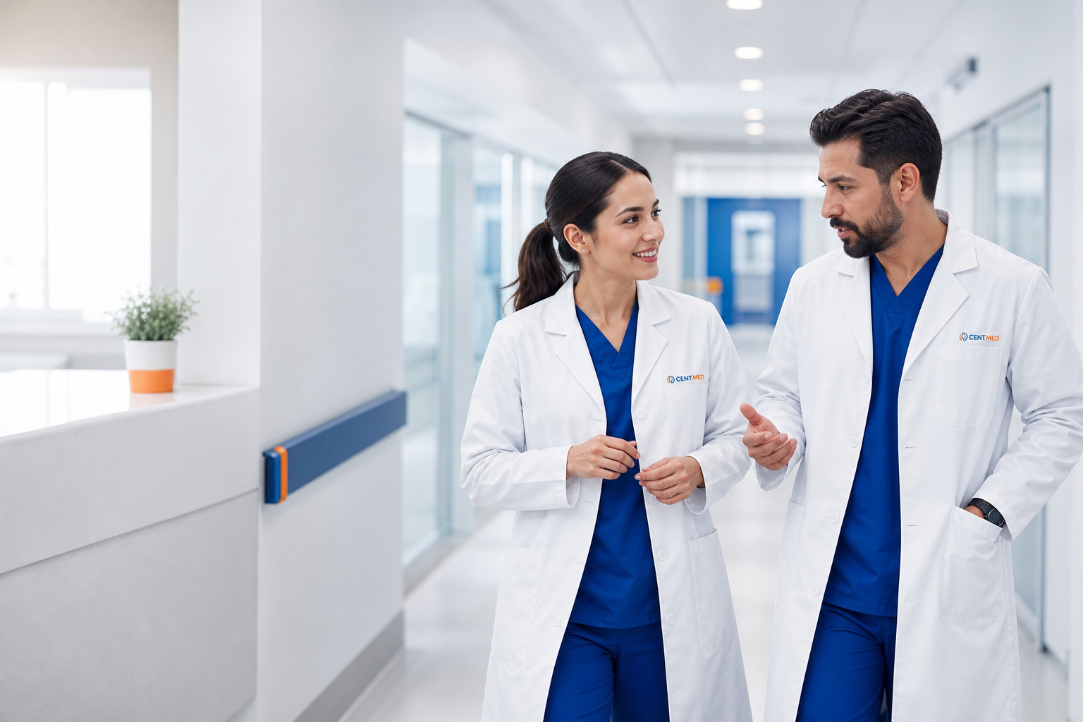 Doctores de Centmed recorriendo la clínica