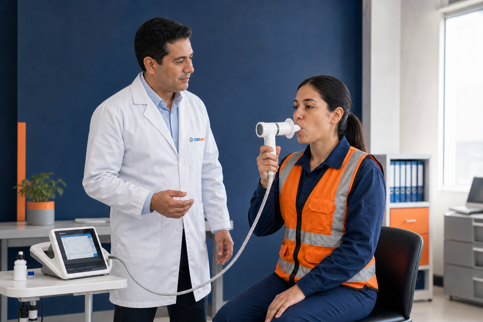 Evaluación de espirometría ocupacional en Centmed